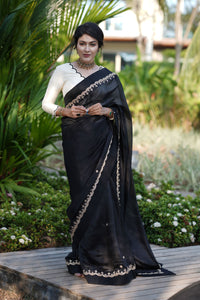 Shokh Rang Saree - Black - with Stitched Blouse